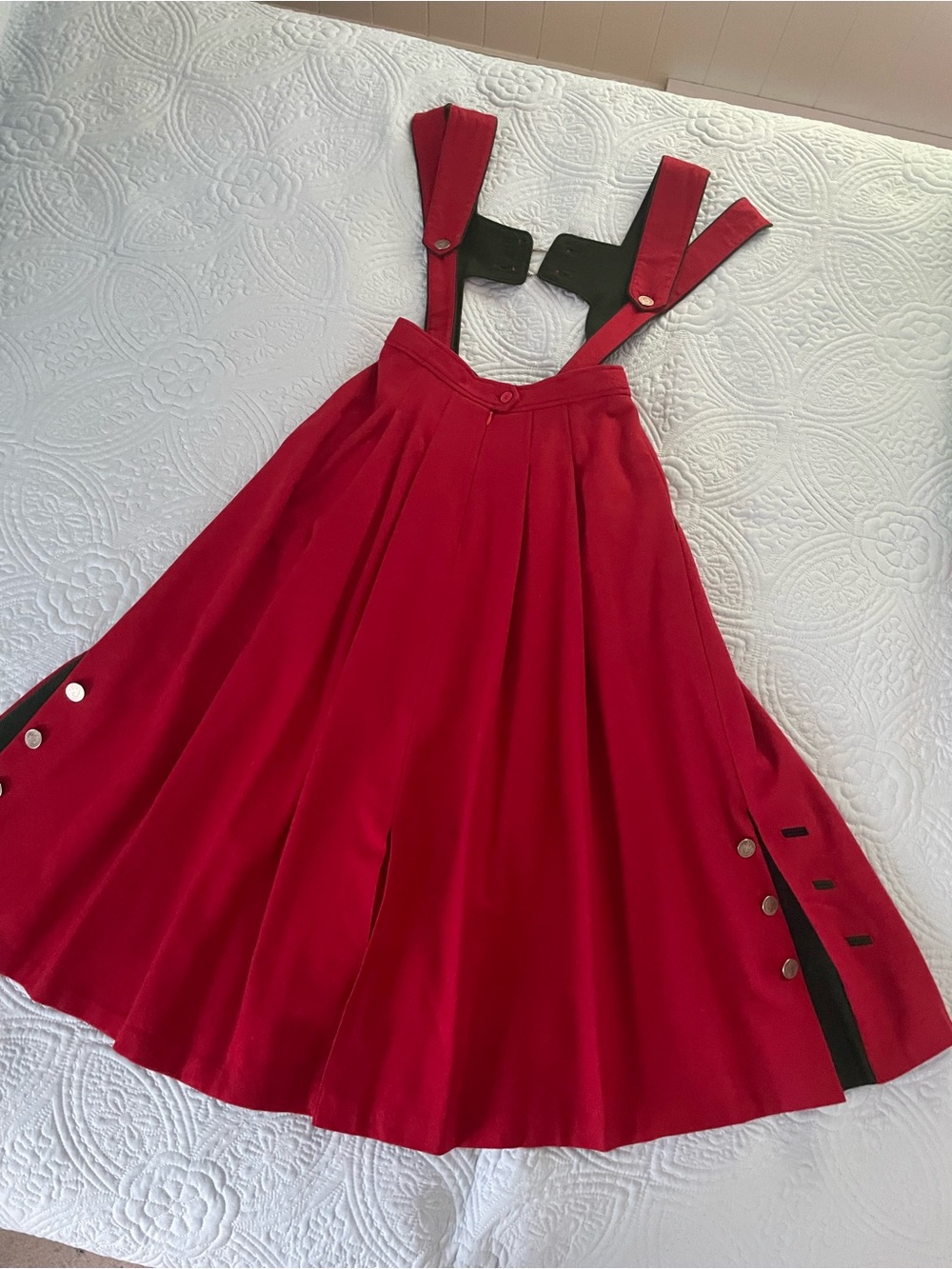 Vintage Steinbock Austrian Dirndl Dress – Red Wool & Cashmere Loden